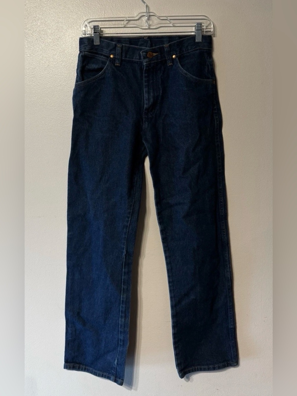Wrangler Boys Dark Wash Straight Leg Jeans Western Cowboy Denim Size 16 regular